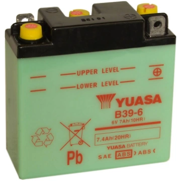 7.4Ah 6V Yuasa (DC) Moto akumulators 126x48x126mm 