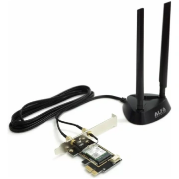 Alfa Wi-Fi 6E PCIe Card with Magnetic Antenna Alfa