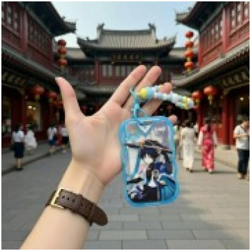 Genshin Impact Plastic Card Holder / Keychain - Wa