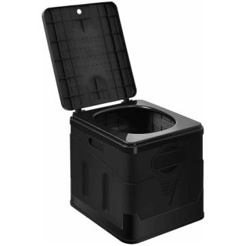 Saliekamā tūrisma tualete, 20L, melna - portable t