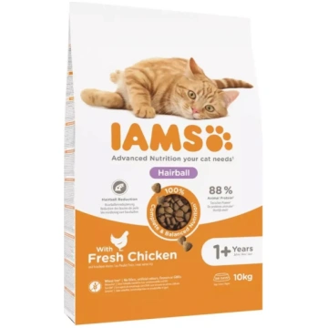 Sausā kaķu barība IAMS Hairball, vistas gaļa, 10 k