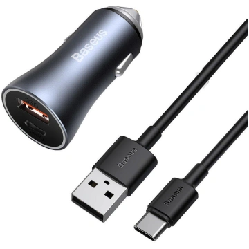 Baseus TZCCJD-0G Golden Contactor Car Charger Dual
