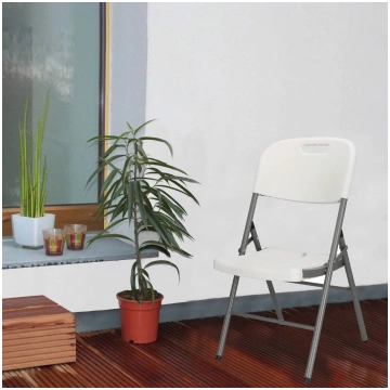 Saliekams krēsls Springos GF0109, balts/pelēks, ma