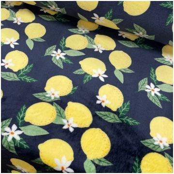 Gludais minky flīsa audums Citroni 300gr/m²