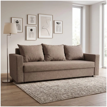 Dīvāns-Gulta Vuran Bēšs-pelēks Standart (145cm) Po