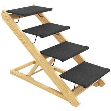 Suņu trepes, 4 pakāpieni, 62,5 cm, koka, 1 gab Nav