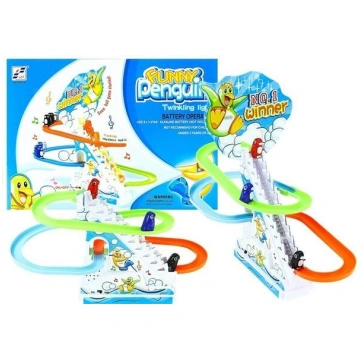 Funny Penguin Race Racer Ice Slide Track Kids Toy 