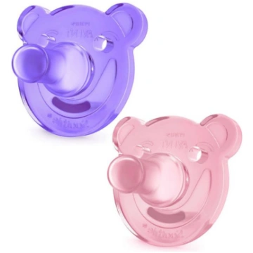 Knupītis AVENT "Soothie Shapes" 0-3m meitenei 2gab