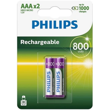 Philips R03B2A80/10 - 2 gab Uzlādējama baterija AA