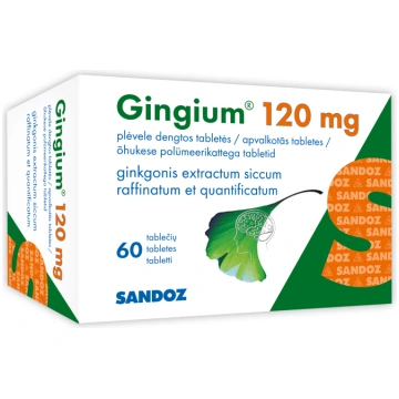 GINGIUM 120mg apvalkotās tabletes N60
