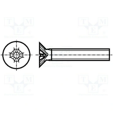 Screw; M2.5x12; Head: countersunk; Phillips; PH1; 