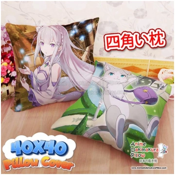 NEW Emilia _ Puck - Rezero 40x40cm Square Anime Da