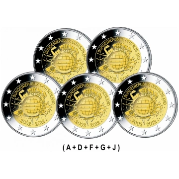 Germany 2 Euro 2012 - 10 Years of Euro (All 5 mint