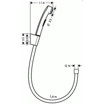 Bidē dušas galva Hansgrohe Bidetta 96907, hroma kr