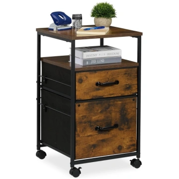 Relaxdays Industrial Design Rolling Container Brow