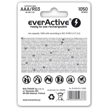 EverActive Ni-MH R03 AAA 1050 mAh Professional Lin