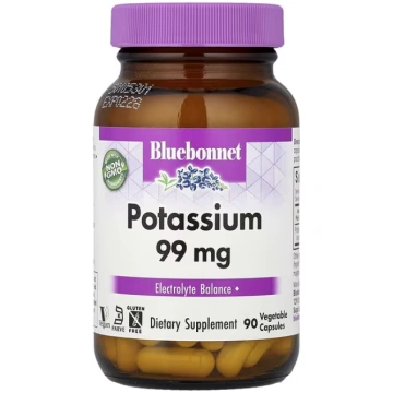 Bluebonnet Nutrition, Potassium, 99 mg, 90 Vegetab