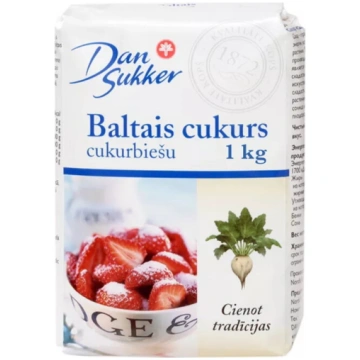 Biešu granulu cukurs Dan Sukker balts, 1 kg