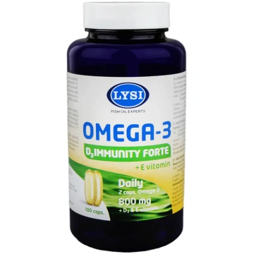 LYSI Omega-3 Immunity Forte zivju eļļa ar D3 + E v