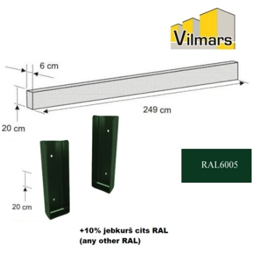 PASĒTAS ST.MET. 20*6CM RAL6005 000778