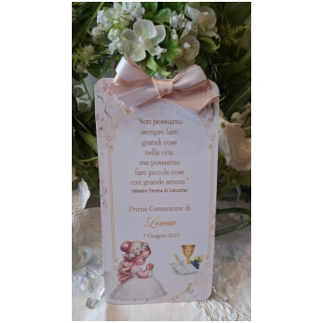 Inviti Lux - Segnalibro Prima Comunione romantico