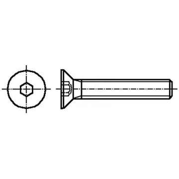 Screw | M10x25 | 1.5 | Head: countersunk | hex key