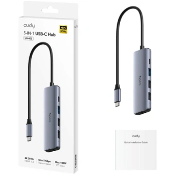 CUDY UH405 5-IN-1 USB-C Hub with HDMI 4K