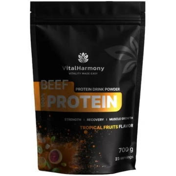 VitalHarmony Liellopu proteīns 700g ar tropisko au