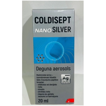 Coldisept Nano Silver, deguna aerosols, 20 ml