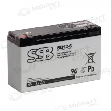 Akumulators (AGM) SSB SB (12Ah, 6V, F1, VRLA)