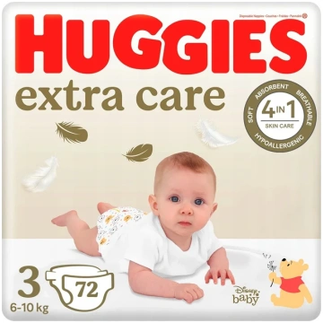 Huggies Extra Care autiņbiksītes, 72 gab., 3. izmē
