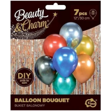 Balonu pušķis GoDan Beauty&Charm mix 7 krāsas 30 c