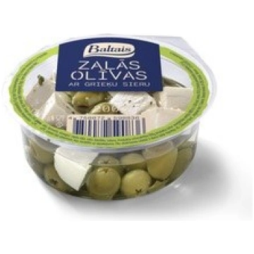 Zaļās olīvas ar Grieķu sieru, Baltais, 200g