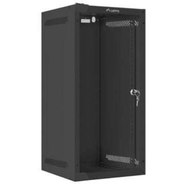 WALL-HUNG RACK CABINET 10" 12U 280X310 BLACK GLASS