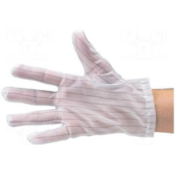 Cleanroom acces: protective gloves | white | M | d