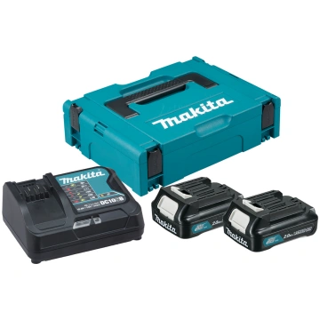 Makita Lādētājs un 2x 2.0Ah akumulatori MAKPAC kof