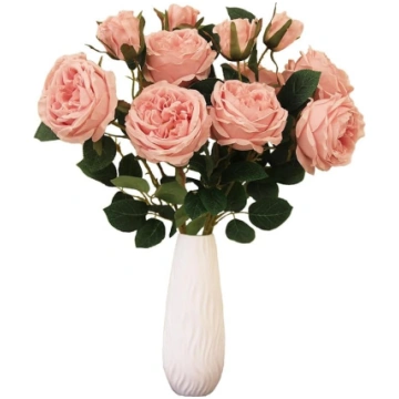 HASWITDA Mākslīgie zīda peonijas Long Stem 8 ziedo