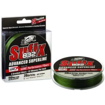 SUFIX pītā aukla 832 Braid Lo-Vis Green 250m 0.28m