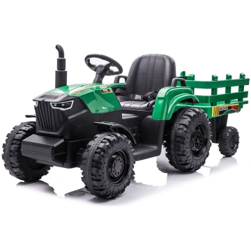 Bērnu elektriskais traktors ar piekabi HATIS, tumš