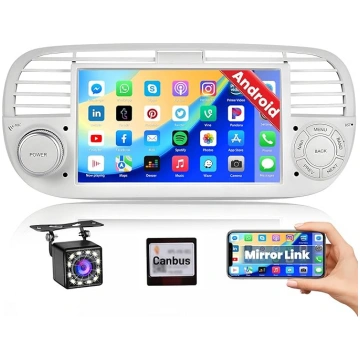 Hikity Android auto radio ar 7 collu ekrānu Fiat 5