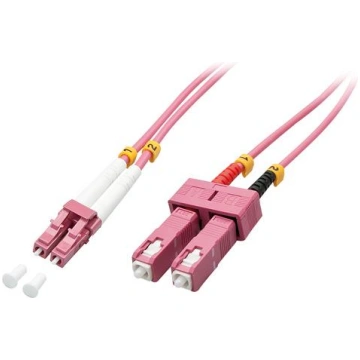 Lindy LC/SC OM4 Multimode Fiber Optic Cable, 3m, 5