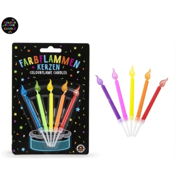 Birthday Fun - Svecītes ar krāsainu liesmu (5 gab.