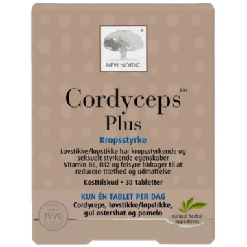 NEW NORDIC Cordyceps Plus tabletes, 30 gab