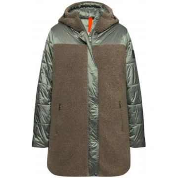 Ulla Popken Mixed Texture Fleece Quilted Jacket Ol