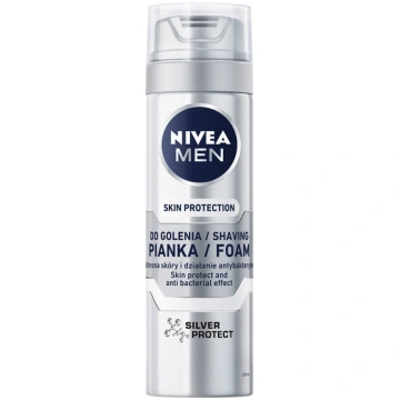 Skūšanās putas Nivea Silver Protect, 200 ml