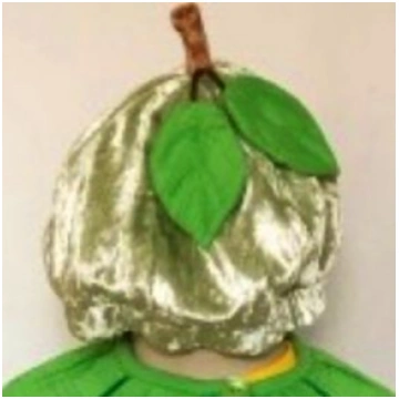 Rudens ābola maskas cepure bērniem zaļais Ābols ka