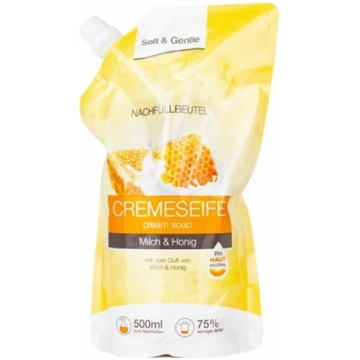 SOFT & GENTLE krēmziepes piens & medus rezerve 500