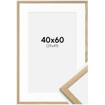 Rāmis Trendy Ozols 40x60 cm - Paspartū Balts 30x50