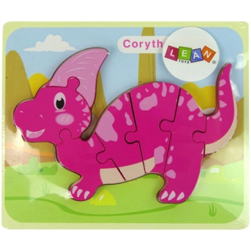 Wooden Puzzle Dinosaur Corythosaurus Pink Spinosau
