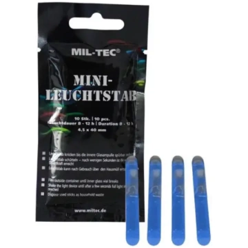 Mil-Tec Mini Lightstick 4,5 x 40 mm, 10 gab., Zils
